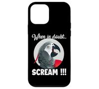 Custodia per iPhone 12 mini Pappagallo grigio africano Meme T, divertente pappagallo