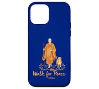 Custodia per iPhone 12 mini Passeggiata per i monaci della pace con Aloka Dog Monks Minimalist Zen