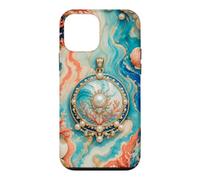 Custodia per iPhone 12 mini Pearl Tide - Medaglione nautico estivo