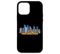 Custodia per iPhone 12 mini Philadelphia, videogioco retrò a 8 bit, stile arcade, anni '80