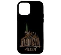 Custodia per iPhone 12 mini Pilsen Repubblica Ceca souvenir da viaggio storico città storica regalo