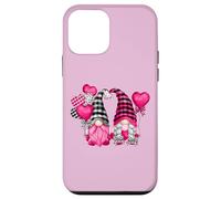 Custodia per iPhone 12 mini Pink Valentines Motif With Heart Ballons Cute Love Gnome
