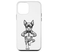 Custodia per iPhone 12 mini Pinscher in miniatura per yoga, cuccioli, cani divertenti, albero in posizione Asana
