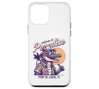 Custodia per iPhone 12 mini Port St Lucie, Florida Paradise, design in stile retrò a forma di coccodrillo