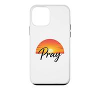 Custodia per iPhone 12 mini Pray Sunset Inspirational Religious Christian Faith