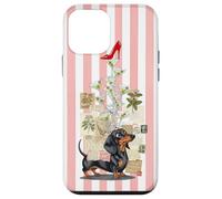 Custodia per iPhone 12 mini Preppy Coquette Bassotto Martini Tower Retro Art Women