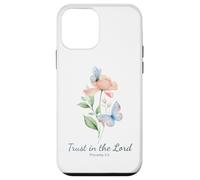Custodia per iPhone 12 mini Proverbs 3:5 Trust in the LORD - Women Girls Floral (White)