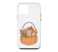 Custodia per iPhone 12 mini Pumpkin Book Basket Autumn Reading Fall Leaves Bookworm