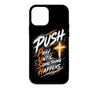 Custodia per iPhone 12 mini Push dinamico Pregare fino a quando qualcosa accade Brush Cross