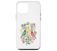 Custodia per iPhone 12 mini Rasta Reggae Roots Three Birds Jamaica Folk Art Floral