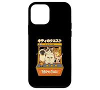 Custodia per iPhone 12 mini Retro Arcade Cats Kitty Quest Feline Gamer Videogioco