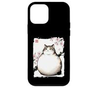 Custodia per iPhone 12 mini Retro giapponese Ukiyoe Chubby Chonky Cat Vintage Woodblock