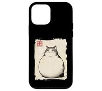 Custodia per iPhone 12 mini Retro giapponese Ukiyoe Chubby Chonky Cat Vintage Woodblock