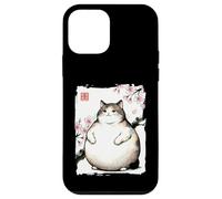 Custodia per iPhone 12 mini Retro giapponese Ukiyoe Chubby Chonky Cat Vintage Woodblock