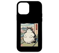 Custodia per iPhone 12 mini Retro giapponese Ukiyoe Chubby Chonky Cat Vintage Woodblock