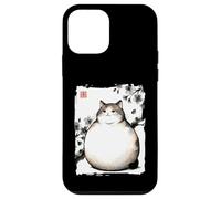 Custodia per iPhone 12 mini Retro giapponese Ukiyoe Chubby Chonky Cat Vintage Woodblock