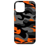 Custodia per iPhone 12 mini Retro Hunter Safety Orange Camo Vintage Nero Camouflage