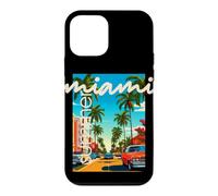 Custodia per iPhone 12 mini Retro Miami Summer Palm Tree Street Classic Car Graphic