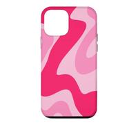 Custodia per iPhone 12 mini Retro rosa acceso vortice astratto estetica Groovy anni '70 Boho Y2K