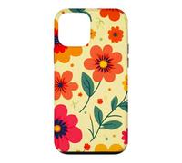 Custodia per iPhone 12 mini Retro Vintage Motivo Floreale Arancione Boho Hippie Garden