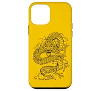 Custodia per iPhone 12 mini Retro Vintage Zodiac Lunar New Year Black Chinese Dragon