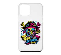 Custodia per iPhone 12 mini Ride The Storm, Pirate Skull Storm Adventure Graphic