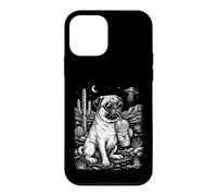 Custodia per iPhone 12 mini Rilassato Pug Dog Desert UFO Iced Drink Grafica
