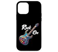 Custodia per iPhone 12 mini Rock On Guitar Band Divertente Rock Guitar Player Ragazze Ragazzi Bambini
