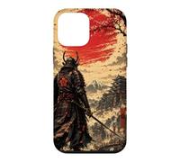 Custodia per iPhone 12 mini Samurai all'alba sotto il sole cremisi