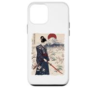 Custodia per iPhone 12 mini Samurai Donna Con Katana Sakura Monte Fuji Sol Levante