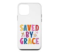 Custodia per iPhone 12 mini Saved By Grace Christian Faith Croce Design