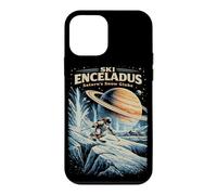 Custodia per iPhone 12 mini Sci Encelado Saturno Snow Globe Space Skier Retro Sci Fi