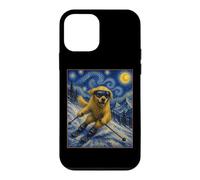 Custodia per iPhone 12 mini Sci Golden Retriever Art Sciatore Cane su Ski Hill
