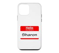 Custodia per iPhone 12 mini Sharon, targhetta con scritta "Hello My Name is Name"