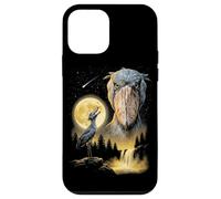 Custodia per iPhone 12 mini Shoebill Cicogna Ululando alla Luna Strano Meme Divertente Anni '90 Uccello