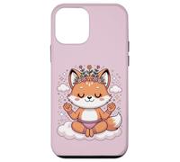 Custodia per iPhone 12 mini Simpatica volpe da yoga, motivo: Lotus Pose, motivo mandala per la consapevolezza