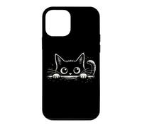 Custodia per iPhone 12 mini Simpatico gattino nero che sbircia per gli amanti dei gatti