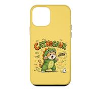 Custodia per iPhone 12 mini Simpatico gatto dinosauro T-Rex Kawaii Kitten Dino bambini uomini donne