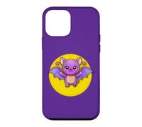 Custodia per iPhone 12 mini Simpatico pipistrello viola con luna piena per Halloween