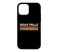 Custodia per iPhone 12 mini Sioux Falls, South Dakota, design retrò a righe, stile vintage, con città