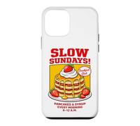 Custodia per iPhone 12 mini Slow Sundays Pancake Breakfast Funny Illustration Graphic
