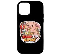 Custodia per iPhone 12 mini Slurp Sip Repeat Divertente Maiale Mangiare Ramen Noodle Soup Giappone