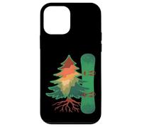Custodia per iPhone 12 mini Snowboard Pine Tree Retro Sport Invernali