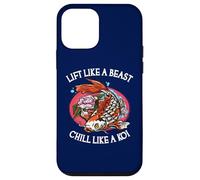 Custodia per iPhone 12 mini Sollevare come una bestia Chill Like A Koi, divertente sollevamento pesi