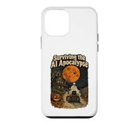 Custodia per iPhone 12 mini Sopravvivere allo scheletro di Halloween retrò dell'apocalisse IA