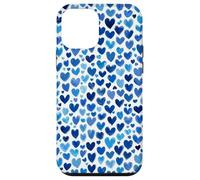 Custodia per iPhone 12 mini Stampa estetica a cuori blu con motivo a cuori
