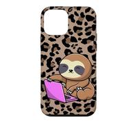 Custodia per iPhone 12 mini Stampa leopardata ghepardo marrone super carino bradipo studente kawaii