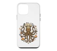 Custodia per iPhone 12 mini Steampunk Octopus Chef Cook Mechanical Cuisine
