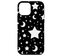 Custodia per iPhone 12 mini Stelle lune spazio carino modello galassia nera