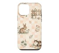 Custodia per iPhone 12 mini Stivali da cowboy agnello coniglio gatto western fattoria acquerello